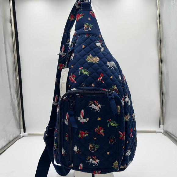 Vera Bradley Sling Bag Snow Globe Motifs Navy Christmas Holiday NWT main image 10